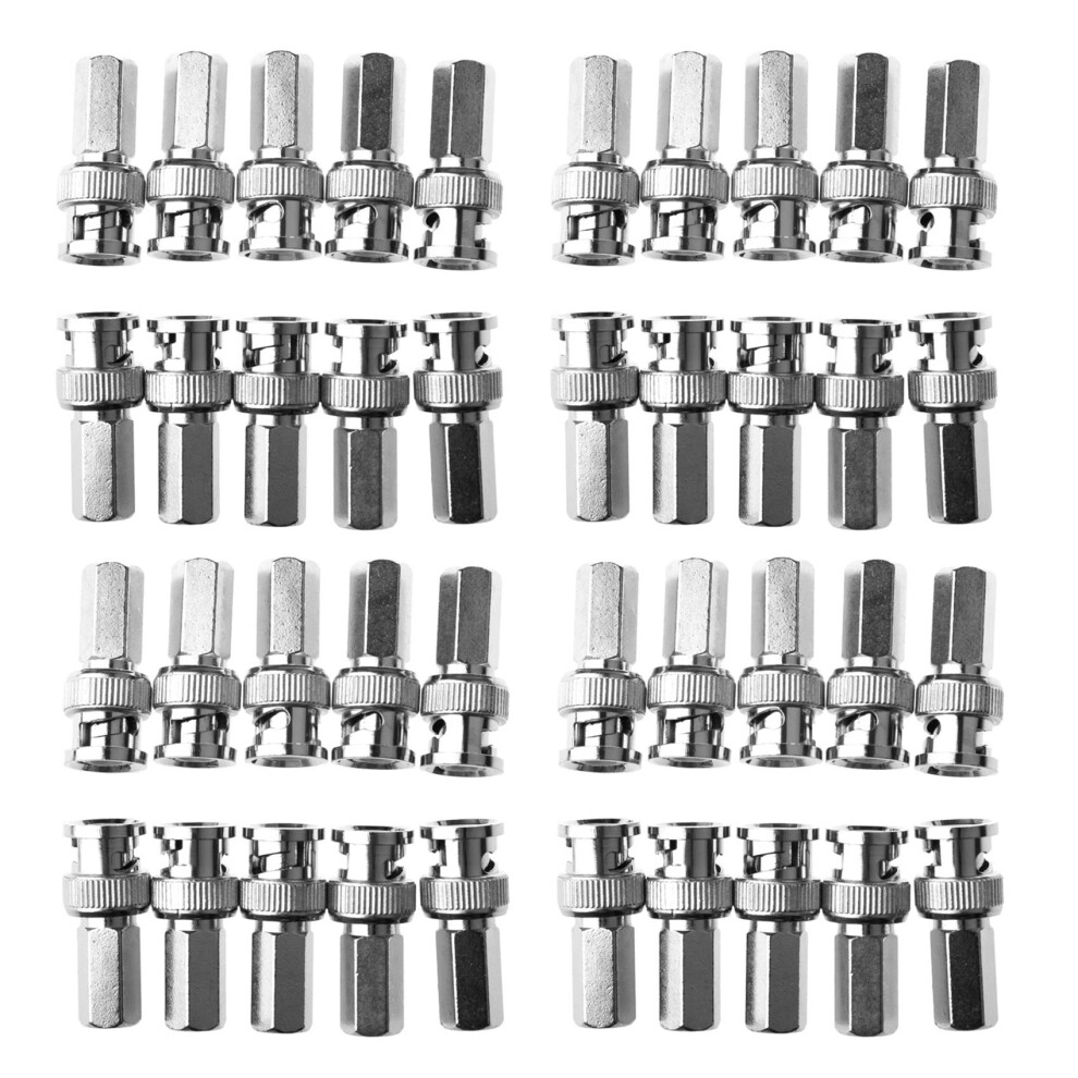 40X Twist- Bnc Male Coax Connectors Cctv Rg59 4713457115949