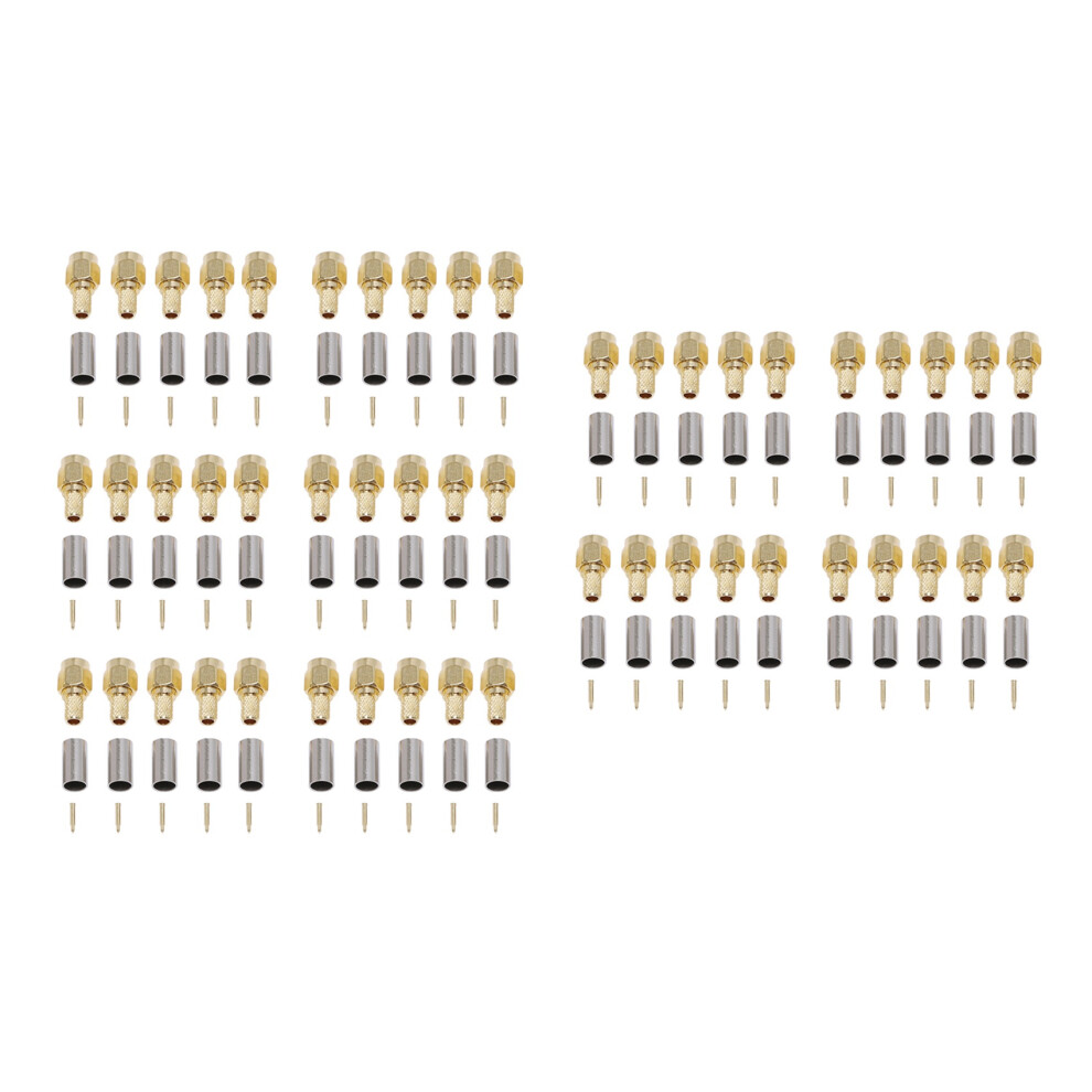 50Pcs Sma Male Plug Rf Coaxial Connector Crimp For Rg58 Rg142 Rg400 Lmr195 Rg223 6031033241706