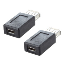 3X Black USB 2.0 Type A Female to Micro-USB B Female Adapter Plug Converter