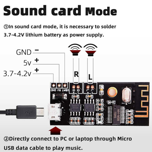 2X  Amplifier Board, 5W +5W Output Power,  3.7V-4.2V/5V   Speaker Board 2