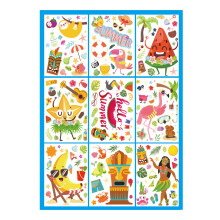 Double-Sided Printed Tropical Party Supplies, Easy Peel Off Summer Themes for Decorative Window Stickers, Smooth Surface Adhesion Reusable Static