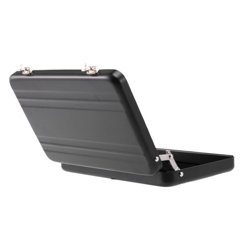 2X Aluminum Password BoX Card Case  Suitcase Password Briefcase Black 2