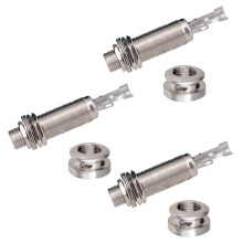 A1347 3 Pieza Guitarra Bass End Pin Salida Jack 1/4 Pulgada Mono O Estéreo Aplicaciones Plata