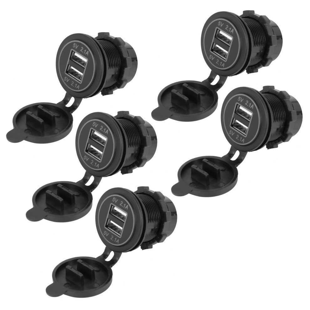 5X 5V 4.2A Dual 2Usb Charger Socket Adapter Power Outlet For 12V 24V Car Motorcycle() 6033461069785