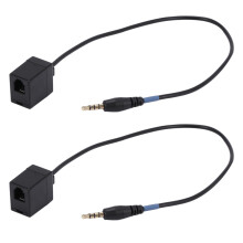 2Stck 3,5 mm Klinkenstecker Auf RJ9 4P4C Buchse Adapter Konverter Verlängerungskabel Kabel für