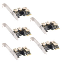 5X 4Porte PCIe Riser Scheda Adattatore PCI-E 1X A 4 USB 3.0 Slot per Scheda PCI-E Rabbet GPU Riser Extender Ethereum ETH