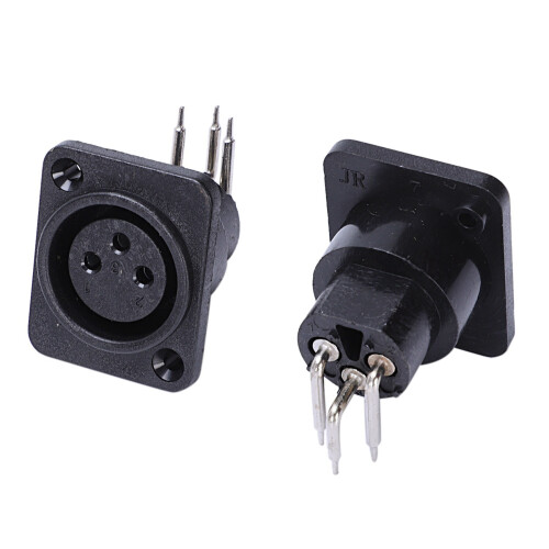 30Pcs Black XLR 3Pin Female Jack Panel Mount Chassis PCB Socket Connector 2