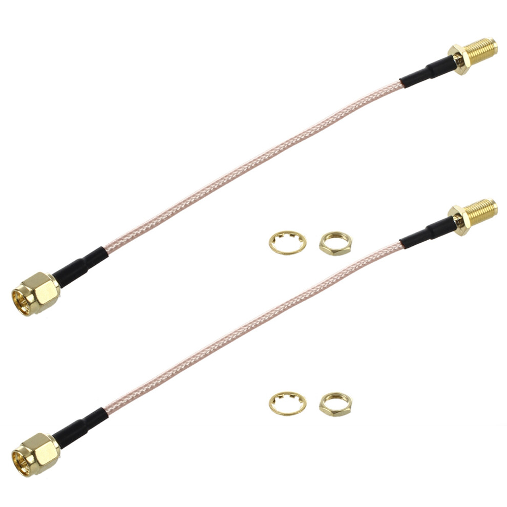 2X Sma Male To Sma Female Nut Bulkhead Crimp Rg316 Coax Cable Jumper Pigtail 15Cm 6032166749831