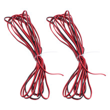 2X 22AWG Rojo Negro Alambre Cable Electrico de Nucleo Doble para Altavoz del Coche Auto 5M