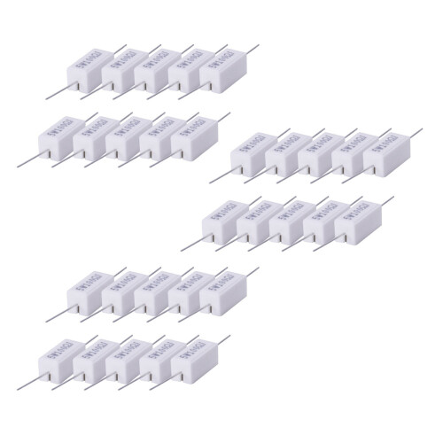 30X Wirewound Ceramic Cement Resistors 100 Ohm 5W Watt 5%