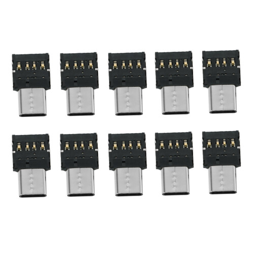 10Pcs Ultra  Type-C USB-C to USB 2.0 OTG Adapter for Cell Phone Tablet & USB Cable & Flash Disk