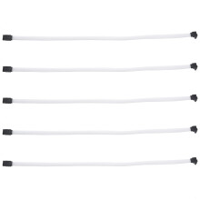 5X 50CM 3.0 III SATA3 7Pin Data Cable Right Angle 6Gb/S SSD Cables HDD Hard Disk Data Cord with Nylon Sleeve(White)