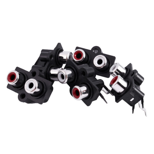 10Pcs PCB Mount 2 Position Stereo Audio Video Jack RCA Female Connector 1