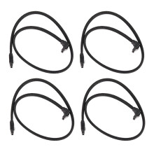 4X 50CM 3.0 III SATA3 7Pin Data Cable Right Angle 6Gb/S SSD Cables HDD Cord with Nylon Sleeved(Black)