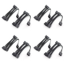 8PCS 4Pin IDE to 5 15Pin Hard Drive Power Supply Splitter Cable for DIY PC Sever 18AWG 4-Pin to 15-Pin Power