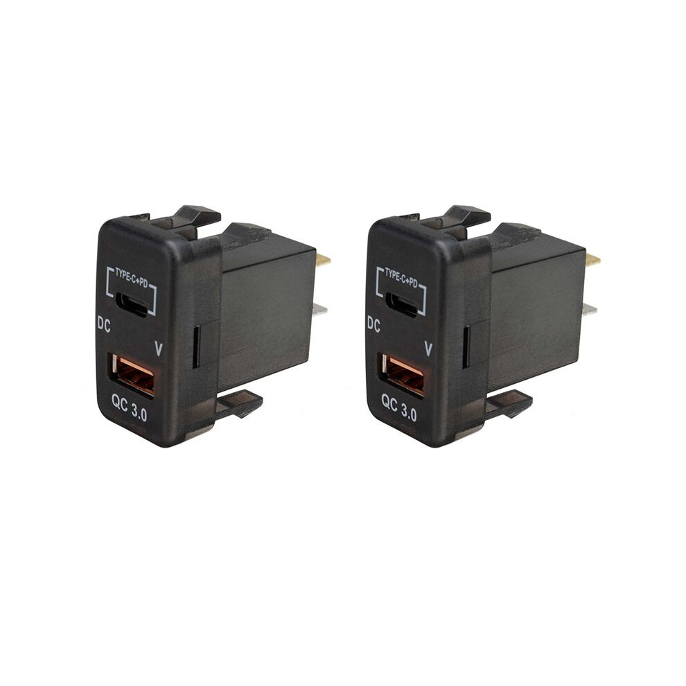 2X Car Fast Charger Adapter Qc3.0 Dual Usb Quick Charger Socket With Voltmeter For Land Hilux Prado 4711734625709