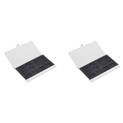 10X 9 Micro-/ Memory Card Storage Holder Box Protector Metal Cases 8 TF&1