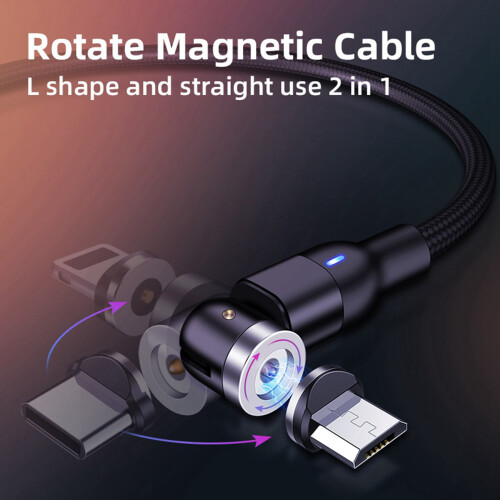 5X Round Magnetic Cable Plug Phone Android Magnet Charger Plug Micro-USB Fast Charging Adapter 2