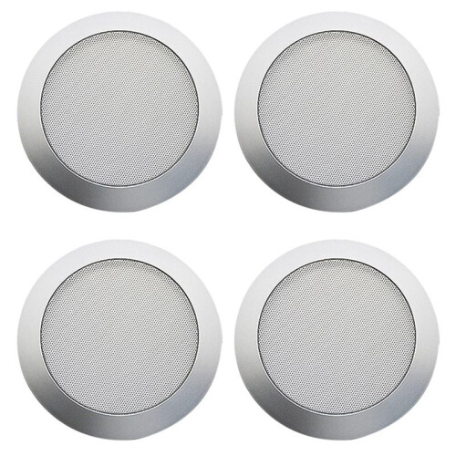 2X Ceiling Speaker Grille, 4-Inch Ceiling Embedded Audio Speaker Grille(Silver)