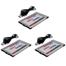 3X Adattatore per Scheda Da PCMCIA Un USB 2.0 CardBus Dual 2 Porte 480M per Computer Laptop