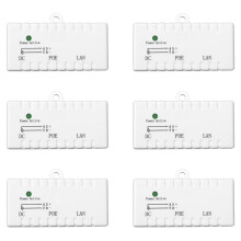 6X Poe Splitter Poe Injector Rj45 5.5mm x 2.1mm Input Passive Splitter Adapter Connector for Ip Network Camera(White)