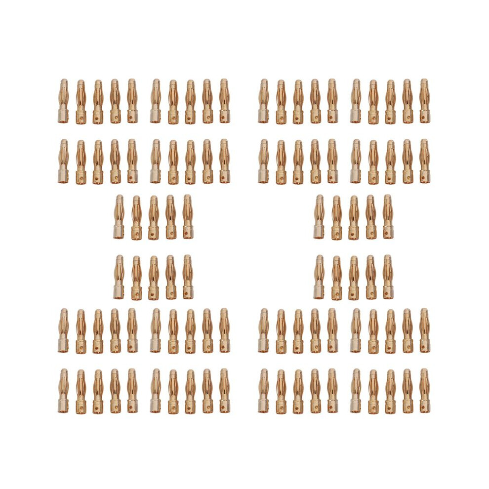 100Pcs Gold Tone 4Mm Male Banana Plug Bullet Connector Replacements 6031235428349