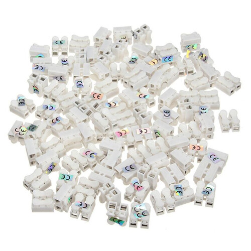 1000Pcs Plastic 2 Pin Push Quick Cable Connector Wiring Terminal 10A 250V 1