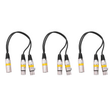 3 Pcs 30cm 3Pin Xlr Male to 2 Xlr Female Audio Extension Cable Y Splitter for Mic Mixer Recorder Dj Cable