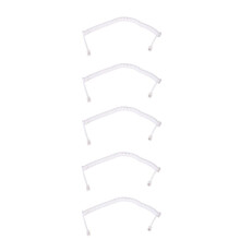 5 Pcs 1.5M 4.9Ft White Stretchy RJ9 4P4C Handset Telephone Coiled Cable Cord