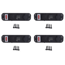 4X 4 En 1 Dual QC3.0 Cargador de Corriente C-Igarette Encendedor Voltímetro Digital con Interruptor Basculante Y Control Inteligente de