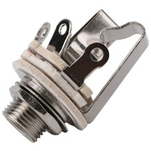 5X Enchufe de Conector de Cable de Audio de Dos Canales Jack 6.5 con Un Interruptor Estéreo 6.5 Hembra para Guitarra