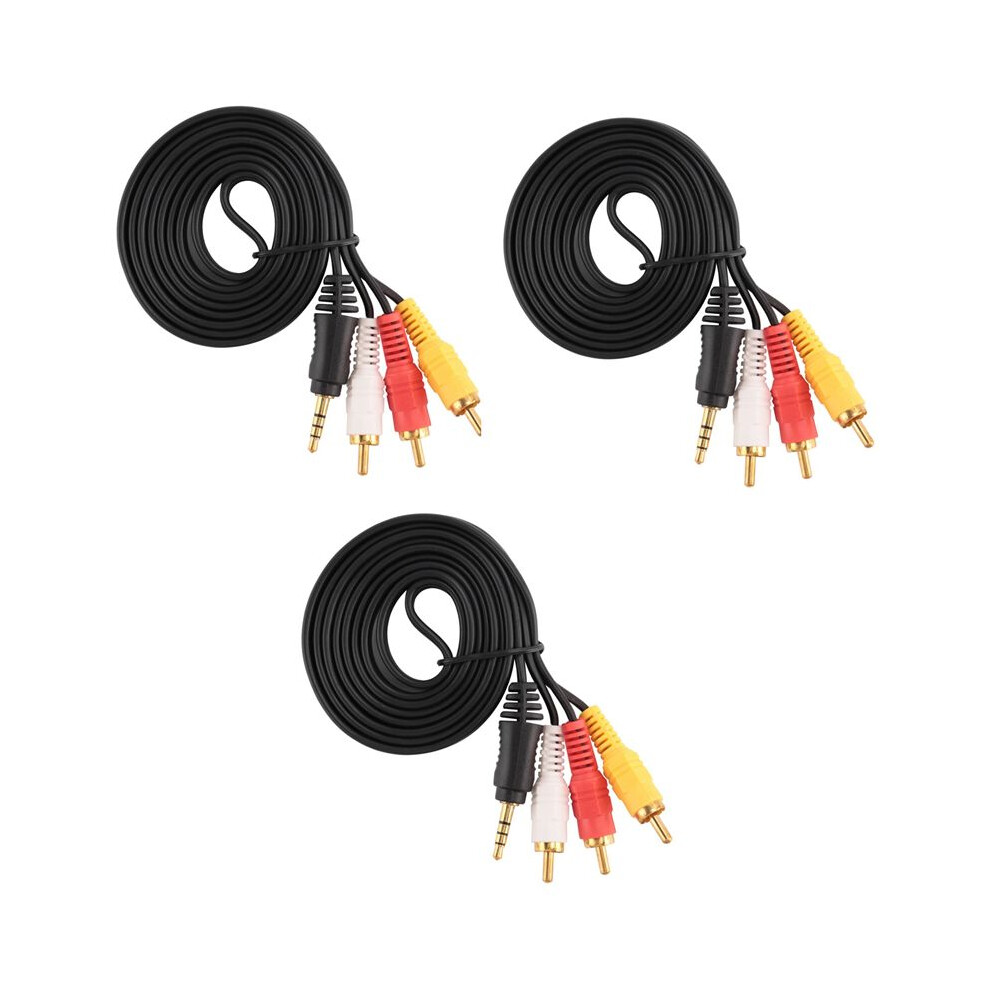 3 Pcs 4.9Ft 3.5Mm Plug To 3 Rca Male Adapter Av Extension Cable For Tv Vcd Dvd 4713939260181