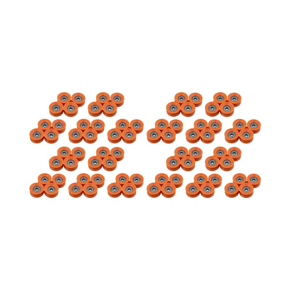 80Pcs 6X30x13mm Plastic Coated Sealed Bearings Steel 606Z Deep U Guide Pulley Rail Rolling Bearing Wheel 4714173815922