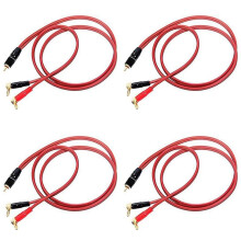 4X Conector Banana A Cable de Altavoz RCA, Cable de Altavoz RCA Macho A Conectores Banana (2Banana) 4N OFC HiFi Cable de Altavoz 2M