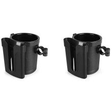 2X Bike Cup Holder with Cell Phone Keys Holder,Universal Handlebar Drink Cup Holder for Bicycles Scooters,Black