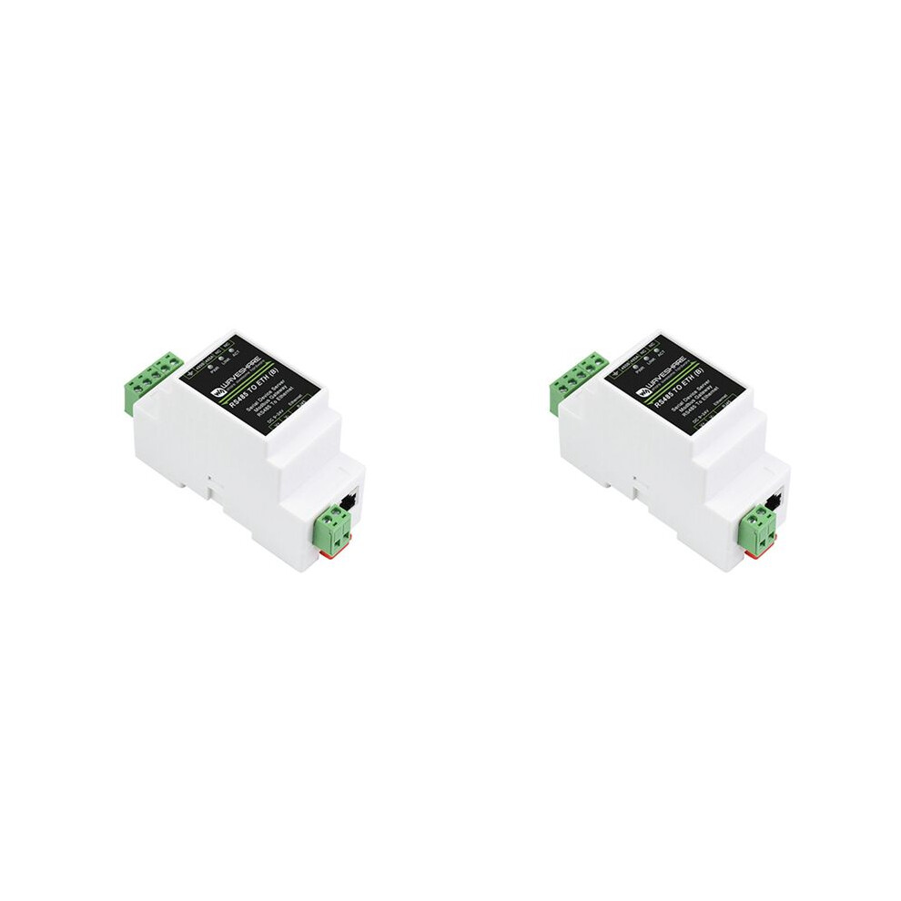2X Waveshare Rs485 Serial Port Server Rs485 To Rj45 Ethernet Tcp/Ip To Serial Port Module Rail Type Serial Port Server 6032029571968