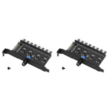 2X Pc 8 Channels Fan Hub Cooling Fan Speed Controller for CPU Case HDD VGA PWM Fan PCI Bracket Power By 12V Fan ()
