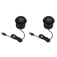 2X Schnelles Kabelloses 10-W-Ladegerät, --Desktop-Integriertes Schnelles Kabelloses Ladegerät mit Universellem USB-Anschluss für Smartphones