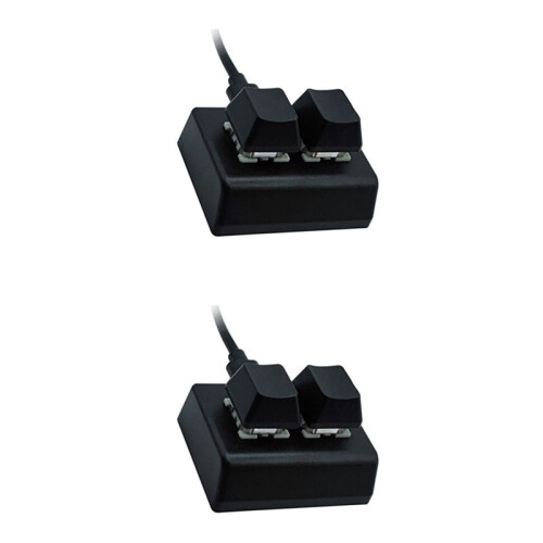 2X 2 Keys Macro Programming Keyboard RGB  Keyboard Gaming Drawing Red  Custom Keyboard OSU Gaming Keypad,Black