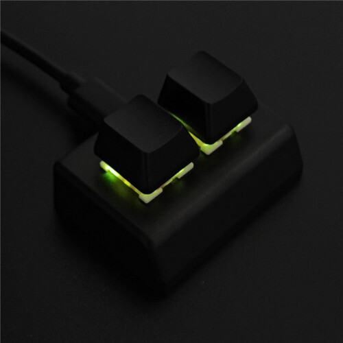 2X 2 Keys Macro Programming Keyboard RGB  Keyboard Gaming Drawing Red  Custom Keyboard OSU Gaming Keypad,Black 2