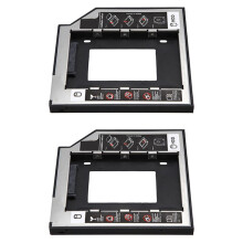 2X Universal 2Nd HDD Ssd Hard Drive Caddy 9.5mm for Cd/DVD-Rom Optical Bay for HDD Sataii SDD Hard Disk Bracket