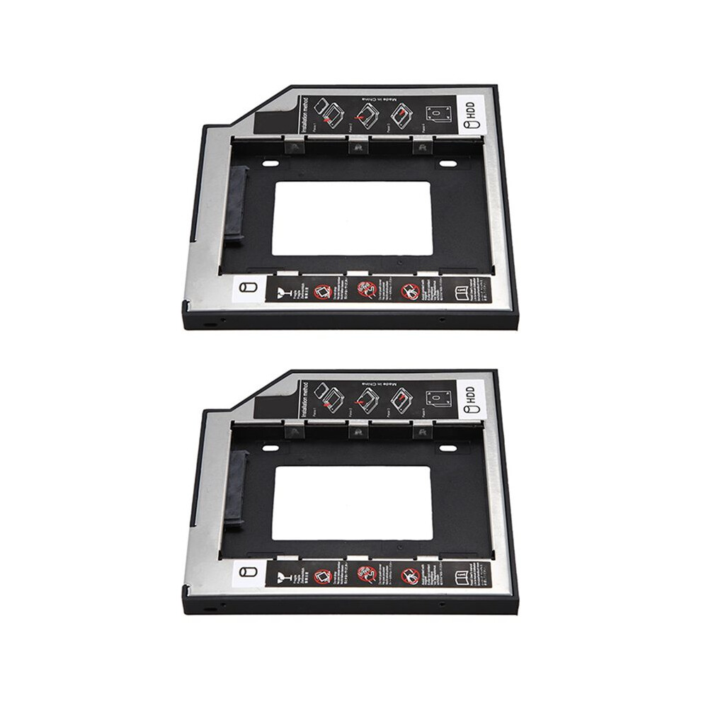 2X Universal 2Nd Hdd Ssd Hard Drive Caddy 9.5Mm For Cd/Dvd-Rom Optical Bay For Hdd Sataii Sdd Hard Disk Bracket 4711651097474