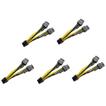 5X Cable de Alimentación de 8 Pines A Doble 8 Pines (6 + 2) Cable de Alimentación de GPU para  K80 M40 M60 P40 P100