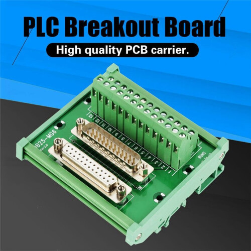 2X DB25 DIN Rail Mount Interface Module Male/Female Connector Breakout Board 1