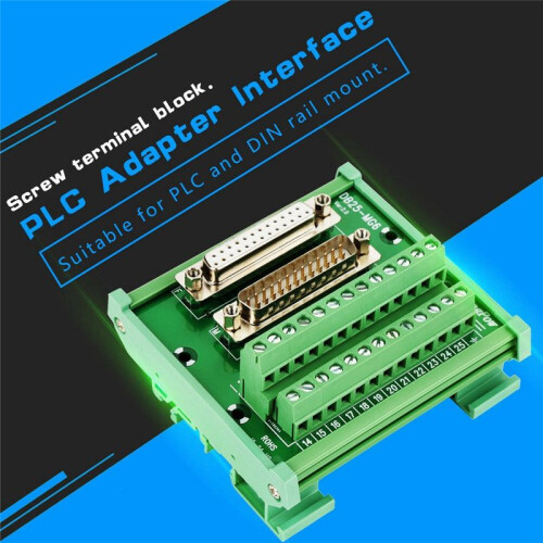 2X DB25 DIN Rail Mount Interface Module Male/Female Connector Breakout Board 2