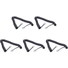 5X Replacement RJ9 4P4C Plug Coiled Stretchy Telephone Handsets Cable  Black