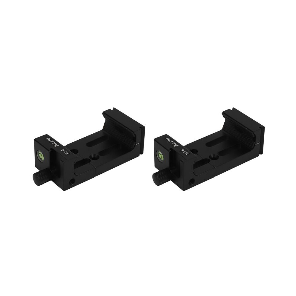 Black 2X Xiletu Xj-8 Tripod Bracket Mobile Phone Holder Clip For Phone Flashlight Micro-Phone With Spirit Level