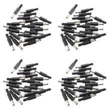 80 Pcs Noir 2,5 mm x 5,5 mm Power Male Plug Jack Adaptateur
