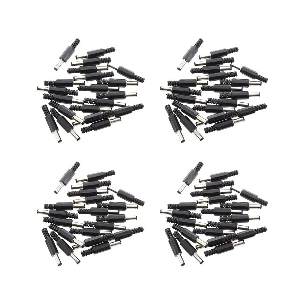 80 Pcs 2.5Mm X 5.5Mm Power Male Plug Jack Adapter Black 4711827357012