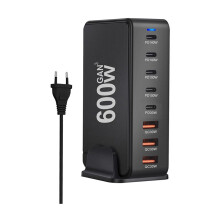Snel Opladen 600W Desktop GaN Quick PD-Oplader 8 Poorten USB Type C Mobiele Telefoon Laptop PC Oplaadstation Standaard EU-Stekker